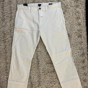 Mens J Crew Slim Flex Pant - White - NWT